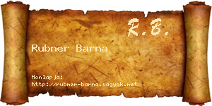 Rubner Barna névjegykártya
